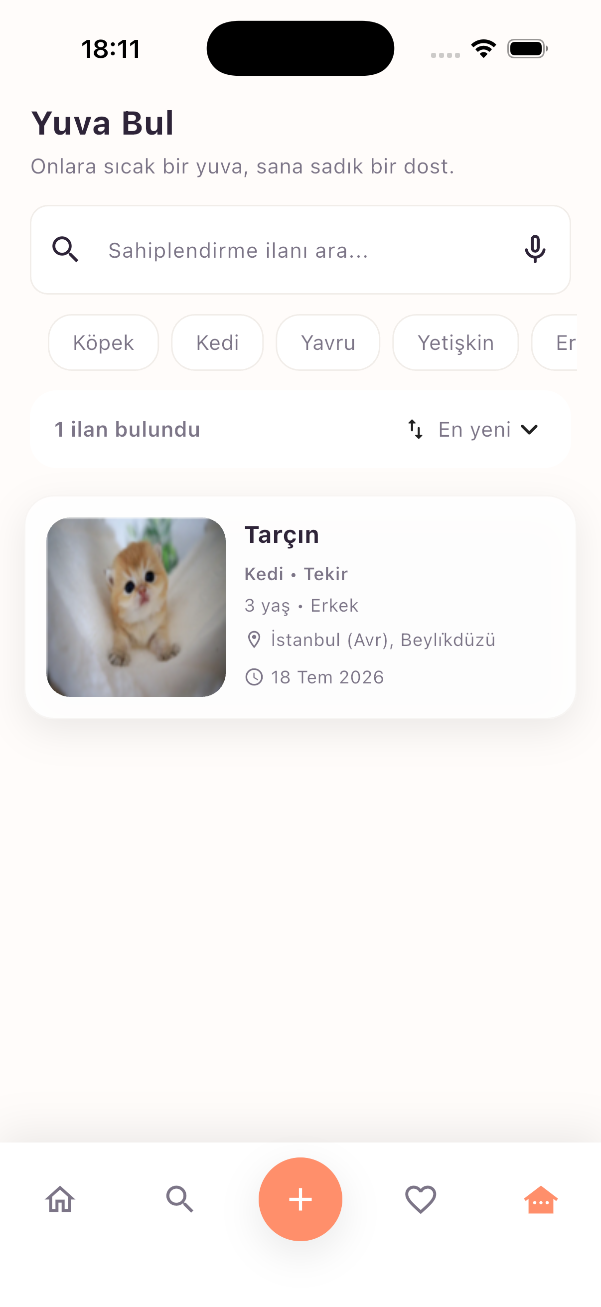 Yuva bul ekranı