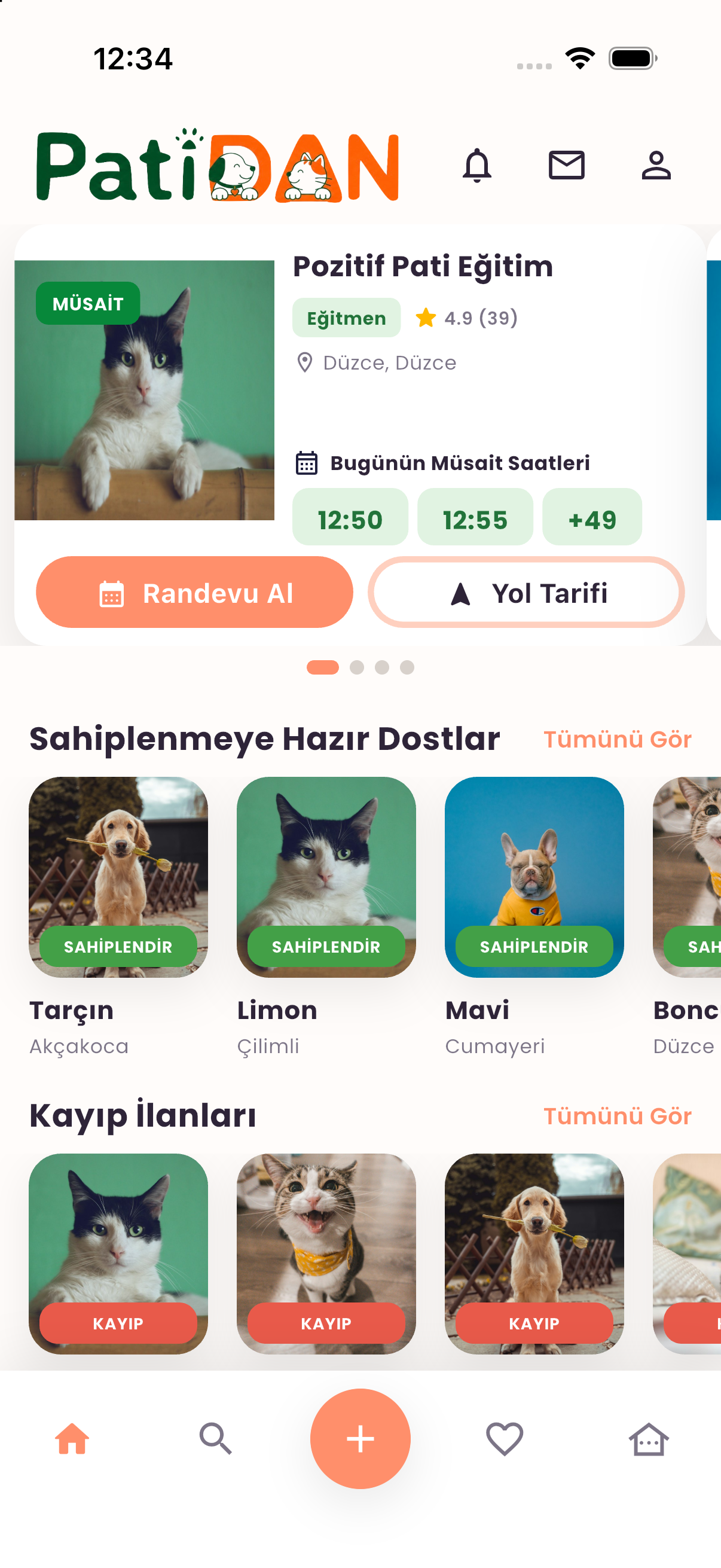 PatiDAN ana ekranı